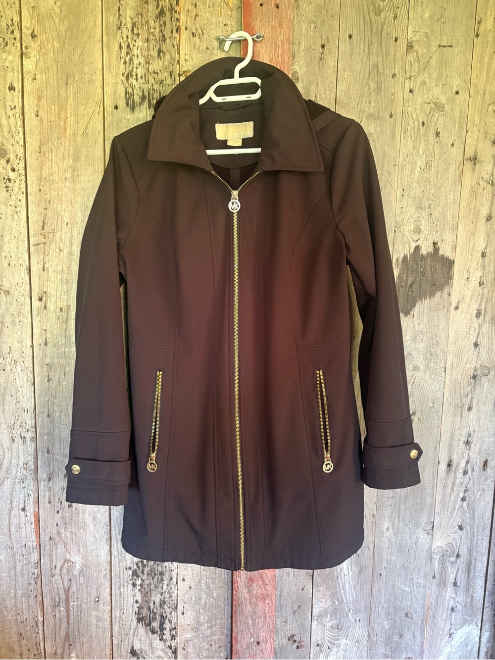 Michael Kors Women's Black Zip-Front Coat